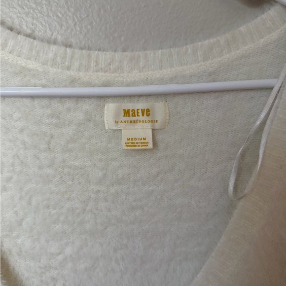 Anthropologie Cream Scoop Neck Eyelash Short Sleeve Sweater Women’s M Minimalist - Picture 6 of 6